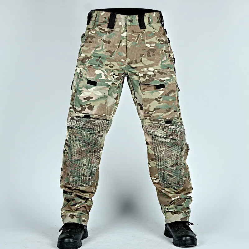 Tactical Pants Men Multi-Pocket Outdoor Cargo Pants Combat Trousers Men's Wear-Resistant Hiking Work Trousers Male
