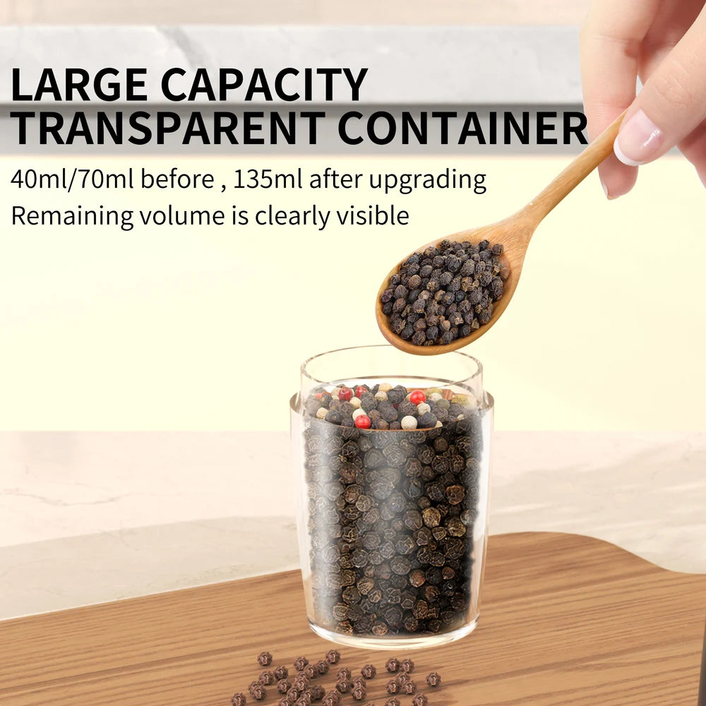 1/2PCS Rechargeable Electric Pepper Grinder External Adjustment with LED Light Gravity Sensing Spice Mills Cordless Kitchen Tool