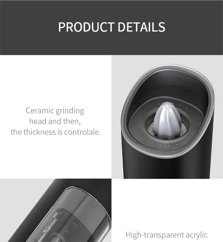 1/2pcs Electric Automatic Salt and Pepper Grinder Set Led Light Grinder Set Spice Mill Adjustable Spices Grinder Kitchen Tools