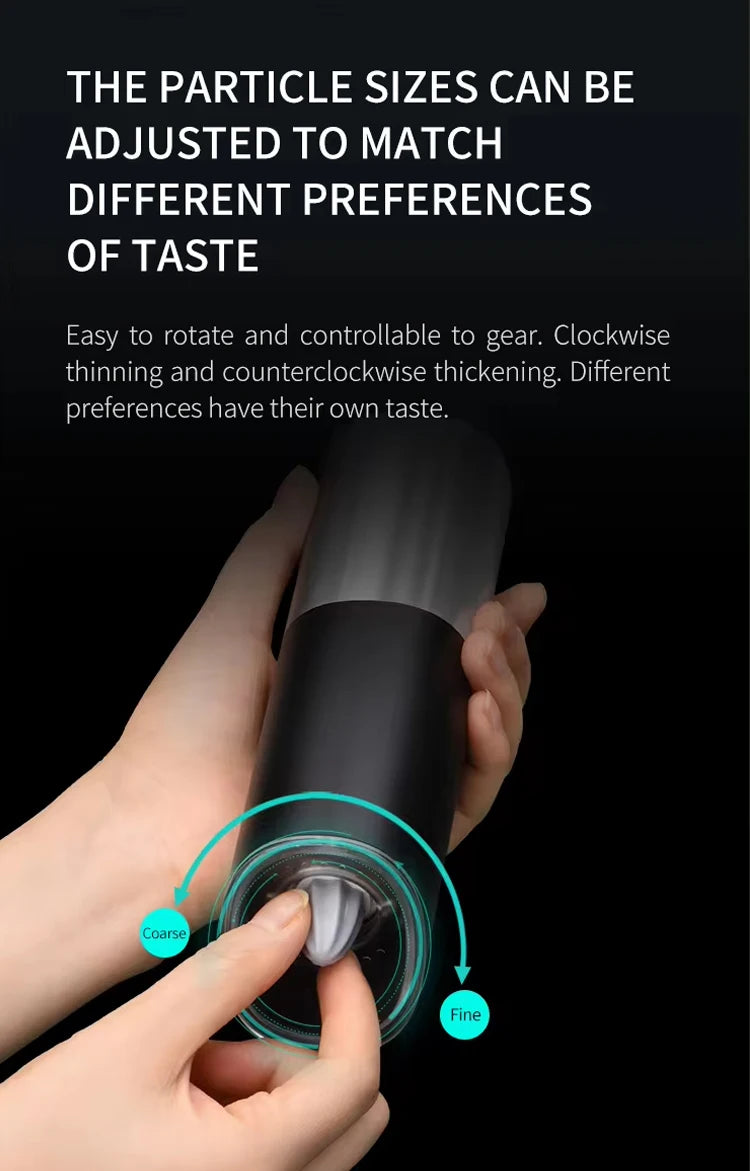 1/2pcs Electric Automatic Salt and Pepper Grinder Set Led Light Grinder Set Spice Mill Adjustable Spices Grinder Kitchen Tools