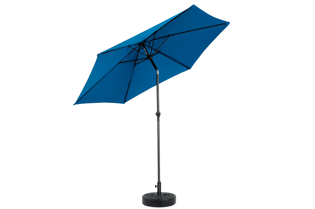 9 Ft Blue Double-Sided Rectangular Outdoor Umbrella with Crank - Large Patio Shade (No Base)