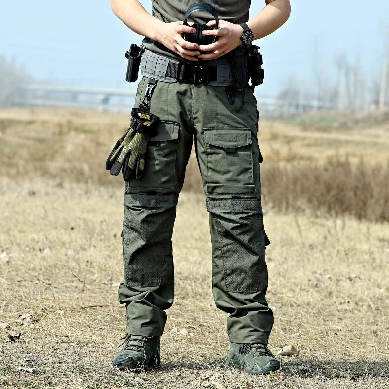 Tactical Pants Men Multi-Pocket Outdoor Cargo Pants Combat Trousers Men's Wear-Resistant Hiking Work Trousers Male