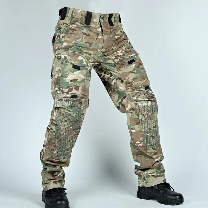 Tactical Pants Men Multi-Pocket Outdoor Cargo Pants Combat Trousers Men's Wear-Resistant Hiking Work Trousers Male