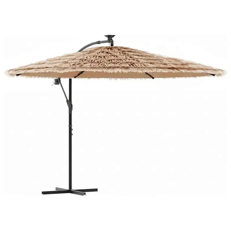 Brown Steel Parasol 269x269x235cm Easy-Clean Outdoor Umbrella