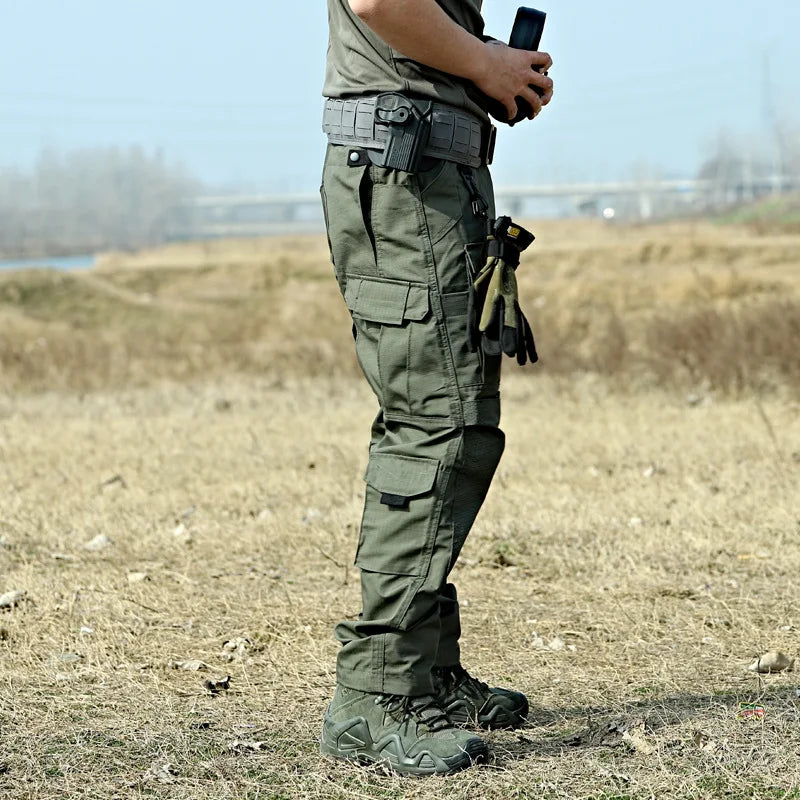 Tactical Pants Men Multi-Pocket Outdoor Cargo Pants Combat Trousers Men's Wear-Resistant Hiking Work Trousers Male