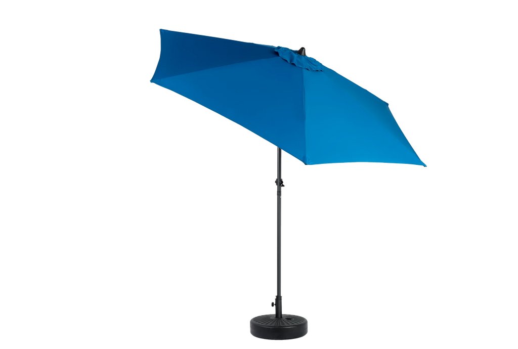 9 Ft Blue Double-Sided Rectangular Outdoor Umbrella with Crank - Large Patio Shade (No Base)
