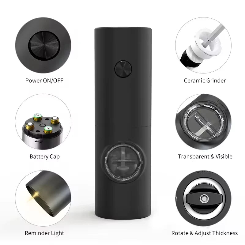 1/2pcs Electric Automatic Salt and Pepper Grinder Set Led Light Grinder Set Spice Mill Adjustable Spices Grinder Kitchen Tools