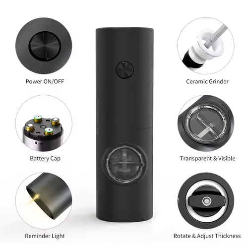 1/2pcs Electric Automatic Salt and Pepper Grinder Set LED Light Grinder Set Spice Mill Adjustable Spices Grinder Kitchen Tools