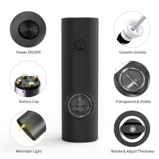 1/2pcs Electric Automatic Salt and Pepper Grinder Set Led Light Grinder Set Spice Mill Adjustable Spices Grinder Kitchen Tools