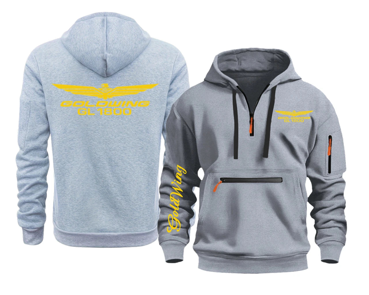Semi-zip hooded goldwing motorcycles Hoodies.
