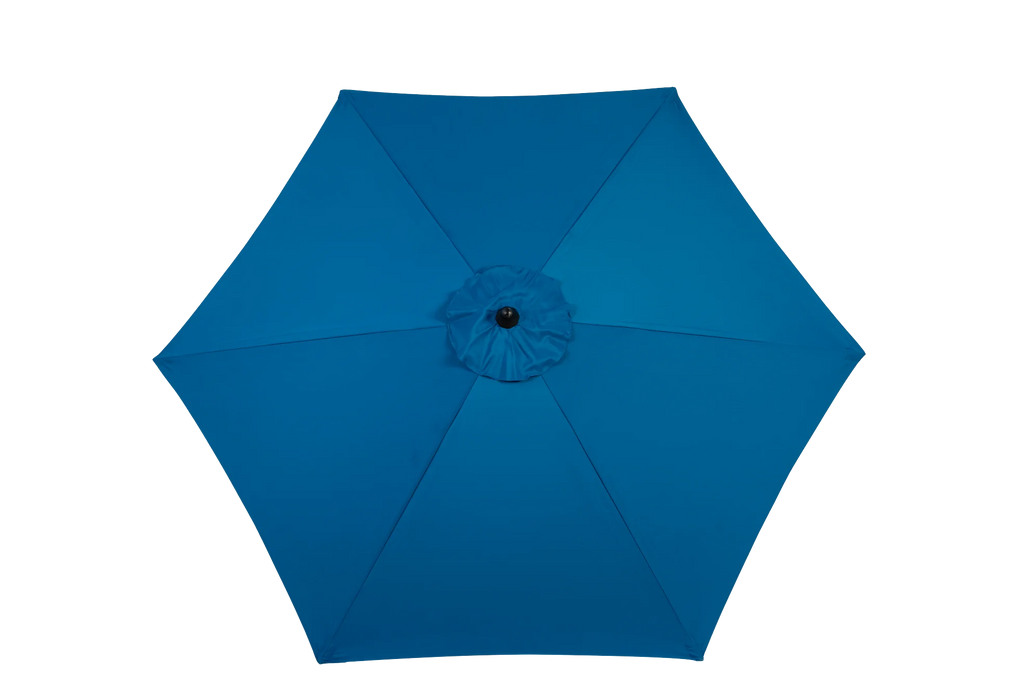 9 Ft Blue Double-Sided Rectangular Outdoor Umbrella with Crank - Large Patio Shade (No Base)