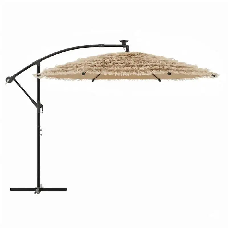 Brown Steel Parasol 269x269x235cm Easy-Clean Outdoor Umbrella