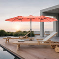 15ft Large Patio Umbrellas Outdoor Double-Sided Rectangle Market Umbrella with Crank Handle, for Lawn Garden for Deck Outside Pool Picnic Inground Yard Commercial