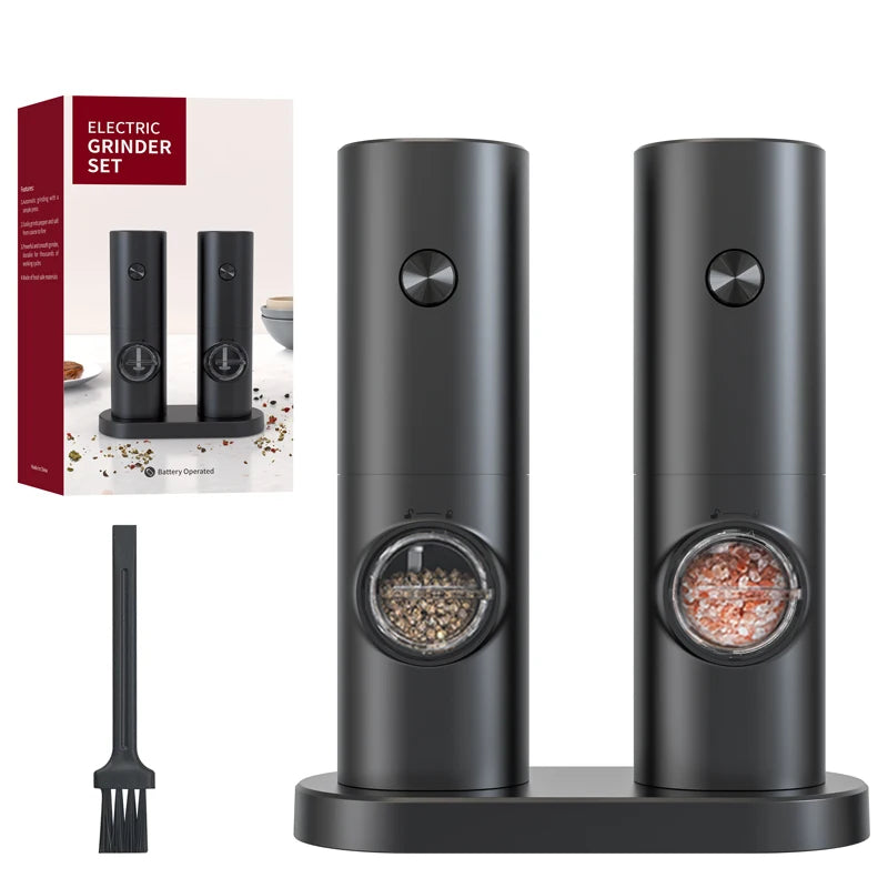 1/2pcs Electric Automatic Salt and Pepper Grinder Set Led Light Grinder Set Spice Mill Adjustable Spices Grinder Kitchen Tools