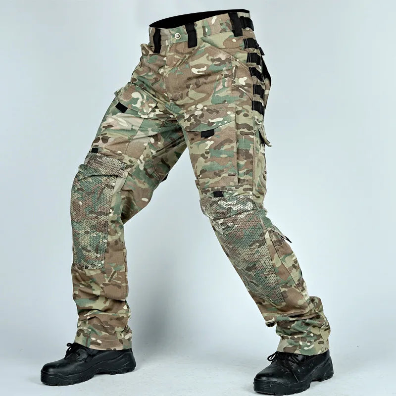 Tactical Pants Men Multi-Pocket Outdoor Cargo Pants Combat Trousers Men's Wear-Resistant Hiking Work Trousers Male