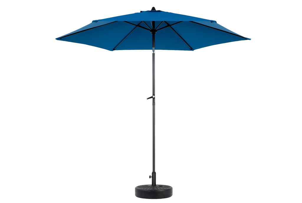 9 Ft Blue Double-Sided Rectangular Outdoor Umbrella with Crank - Large Patio Shade (No Base)