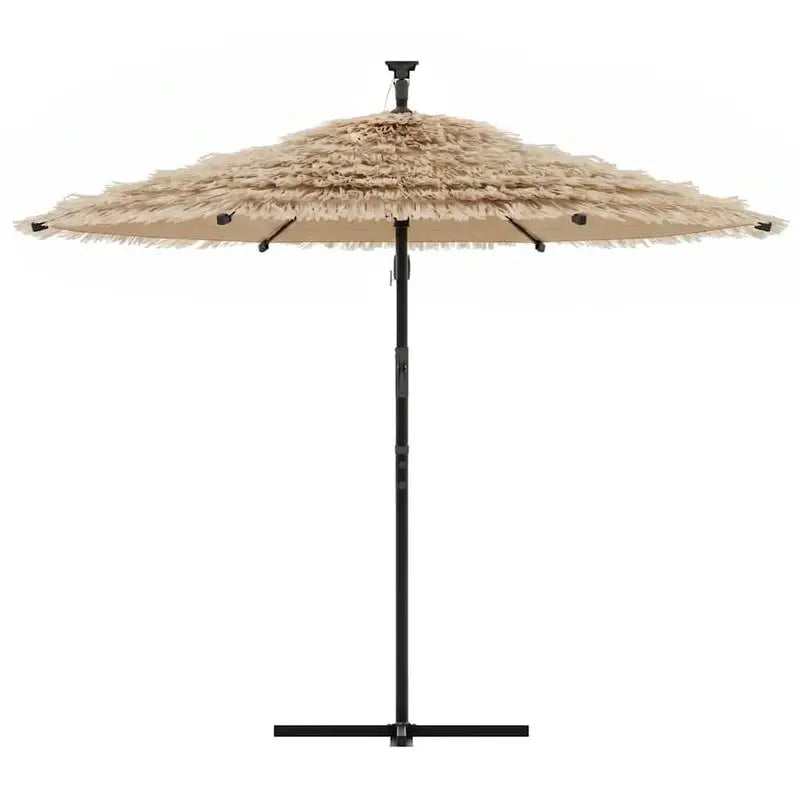 Brown Steel Parasol 269x269x235cm Easy-Clean Outdoor Umbrella
