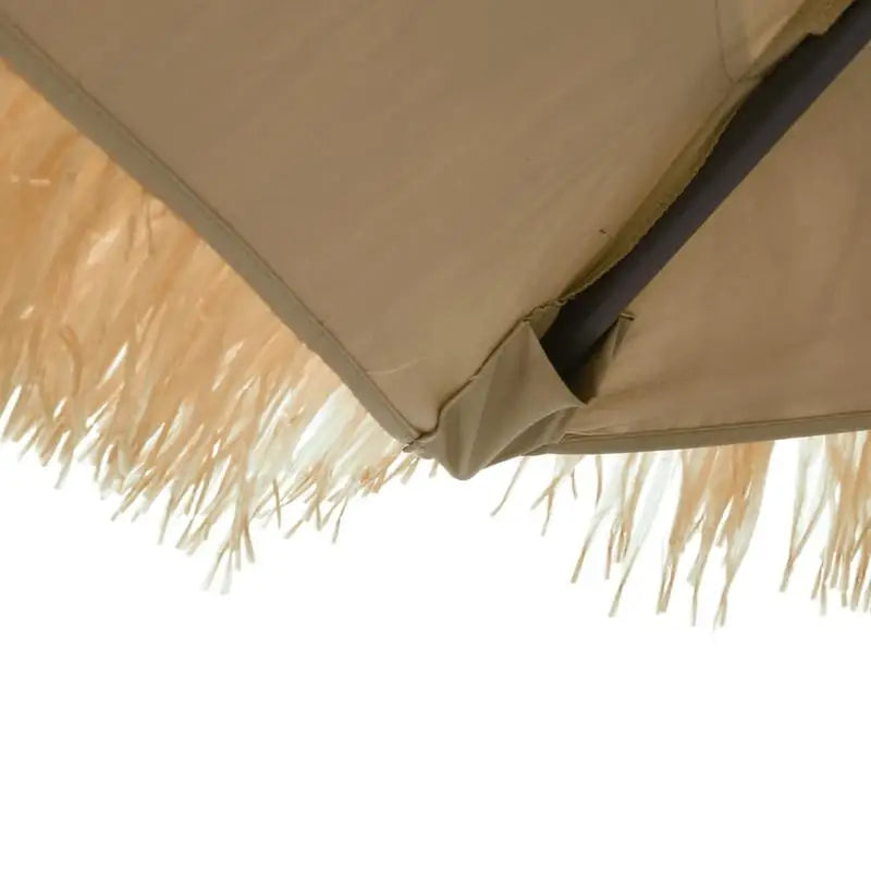 Brown Steel Parasol 269x269x235cm Easy-Clean Outdoor Umbrella