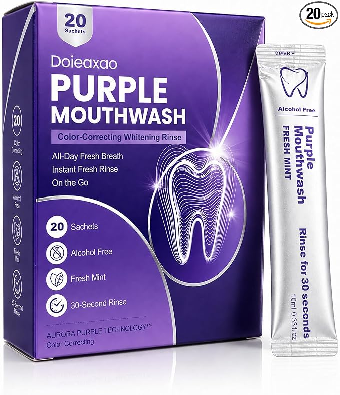 Purple mouthwash color correction